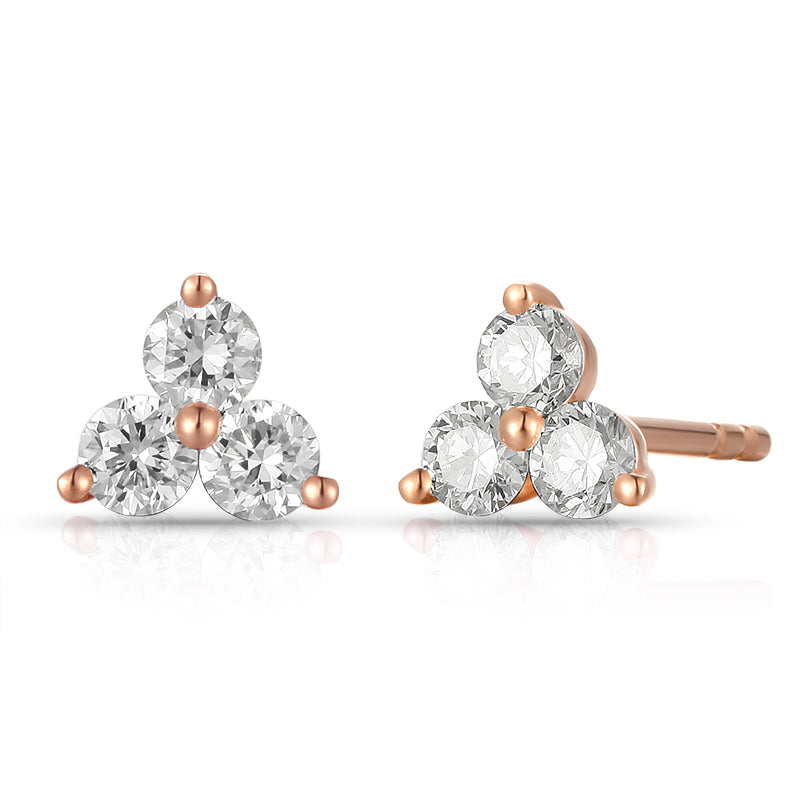 Trio Diamond Stud Earrings - Kindspark