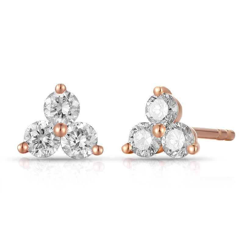 Trio Diamond Stud Earrings - Elegant Stud Design for Every Occasion