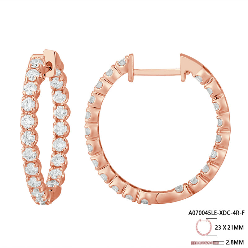Classic Round Diamond Hoop Earrings - Kindspark
