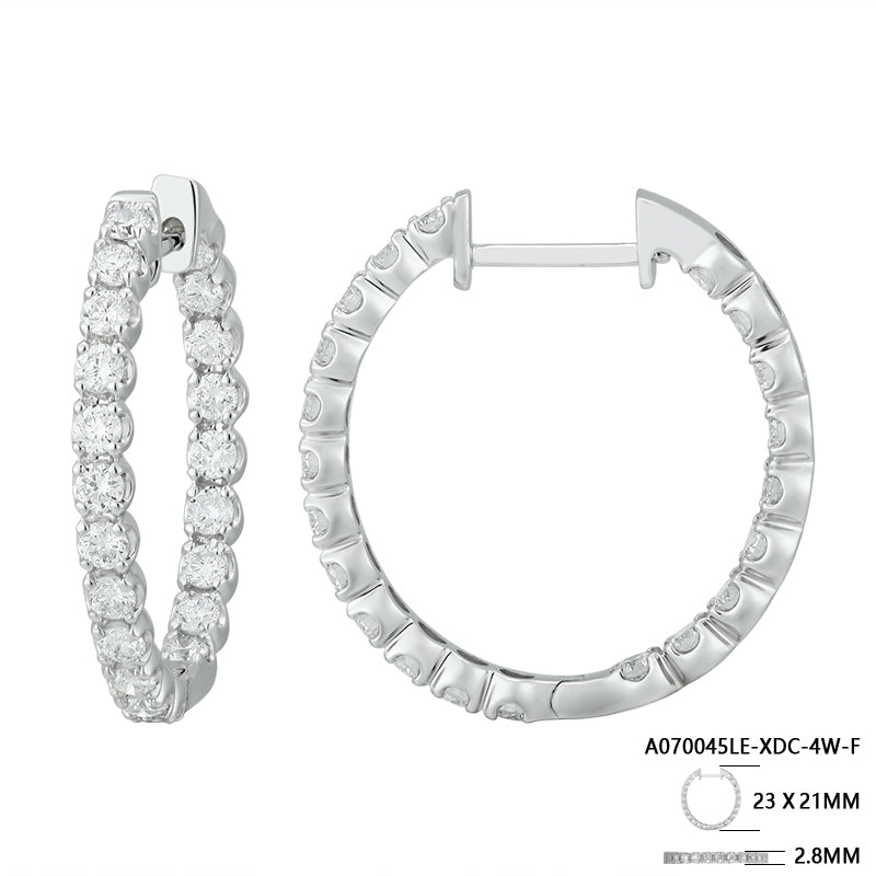 Classic Round Diamond Hoop Earrings - Kindspark