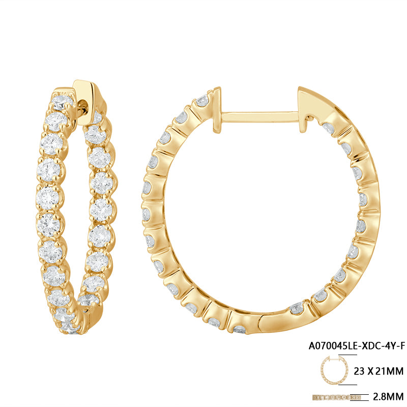 Classic Round Diamond Hoop Earrings - Kindspark