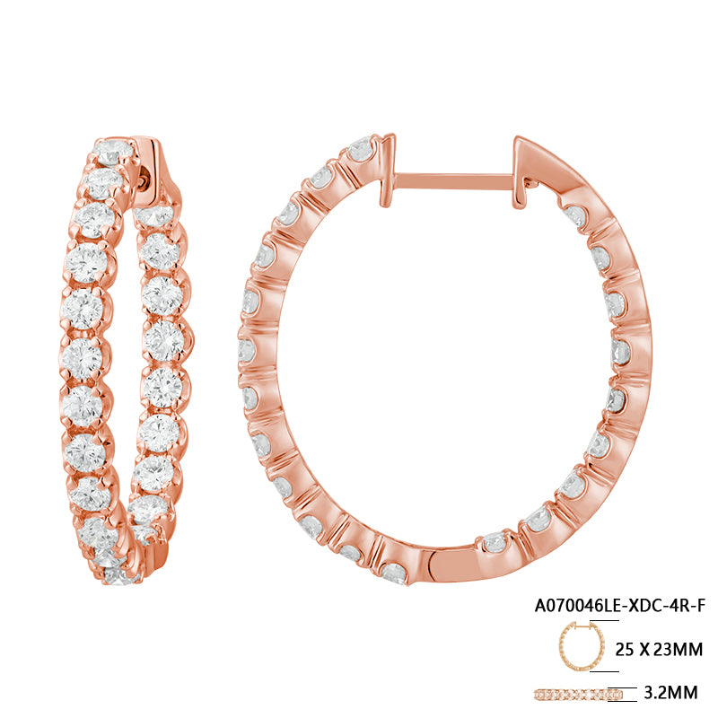 Classic Round Diamond Hoop Earrings - Kindspark