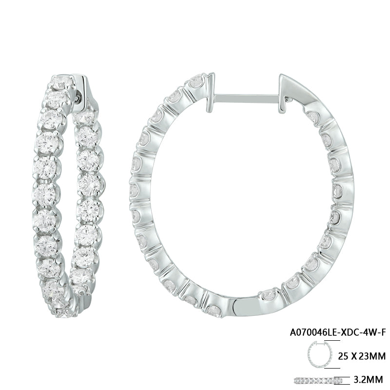 Classic Round Diamond Hoop Earrings - Kindspark
