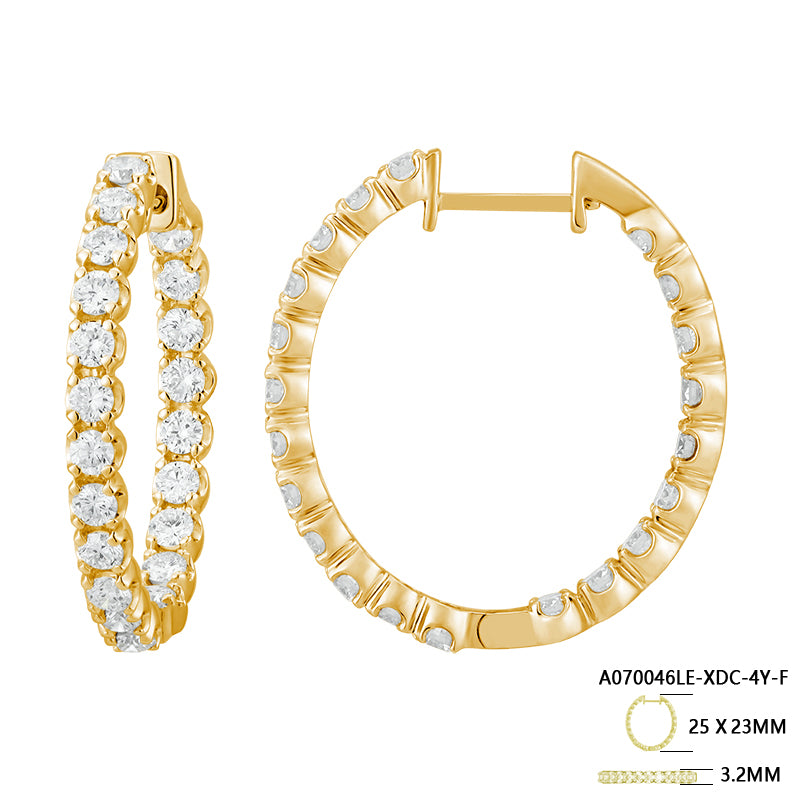 Classic Round Diamond Hoop Earrings - Kindspark