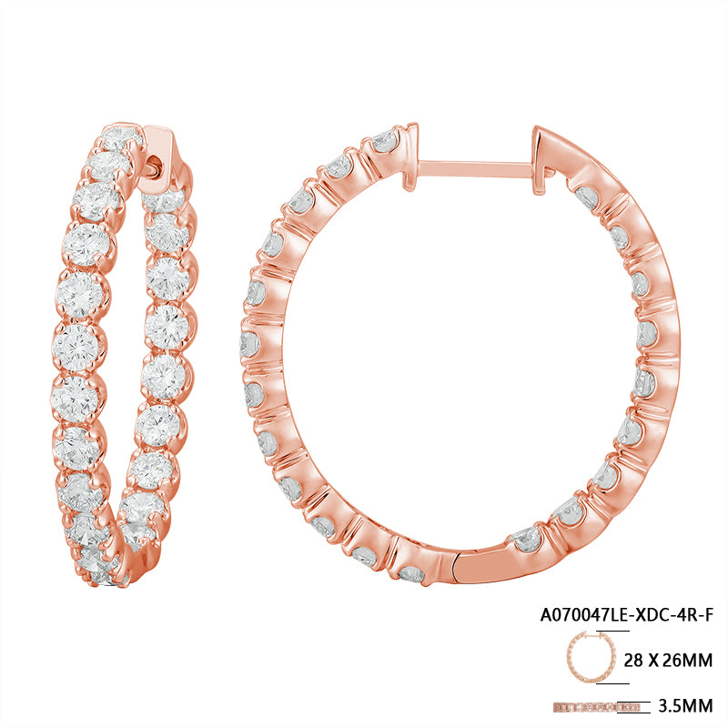Classic Round Diamond Hoop Earrings - Kindspark