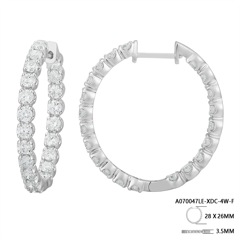 Classic Round Diamond Hoop Earrings - Kindspark