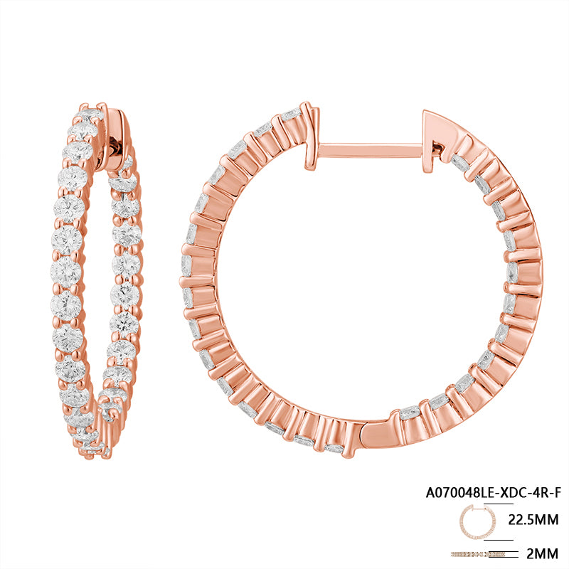 Classic Round Diamond Hoop Earrings - Kindspark