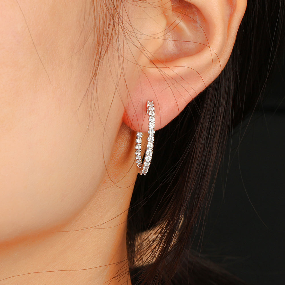 Classic Round Diamond Hoop Earrings - Kindspark