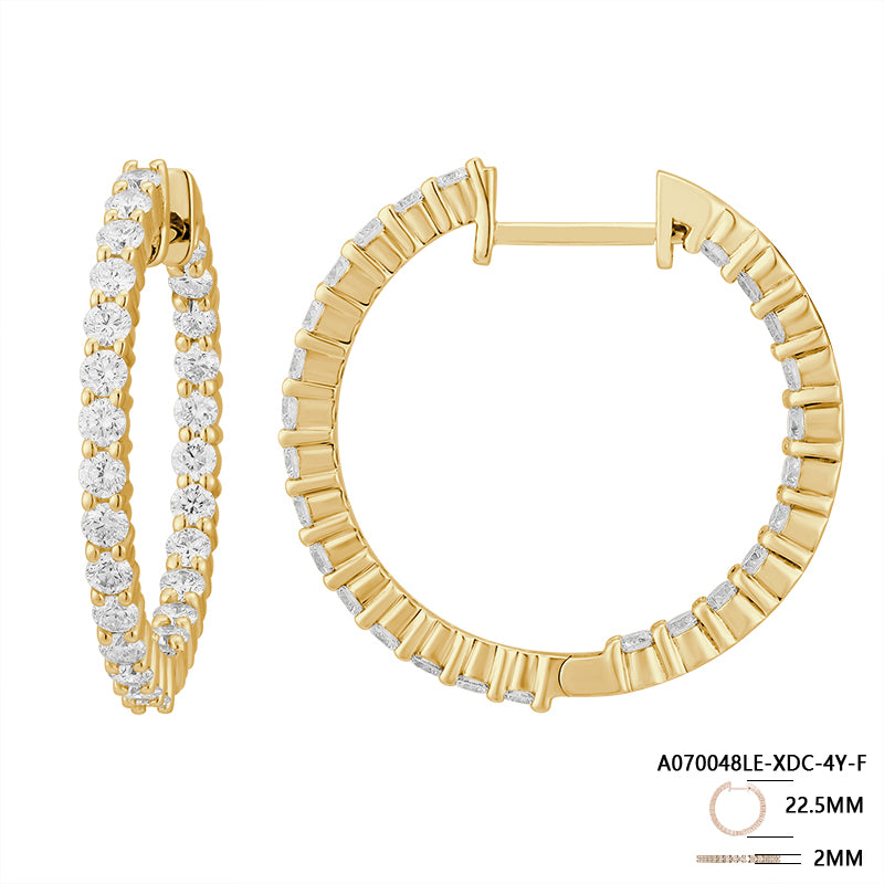 Classic Round Diamond Hoop Earrings - Kindspark