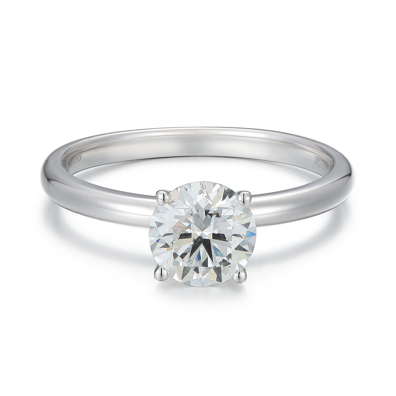 Round Diamond Classic 4 Claw Engagement Ring (1 Carat) - Kindspark