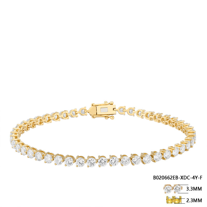 Petite Tennis Bracelet in 3 Prong Round Brilliant Stone - Kindspark