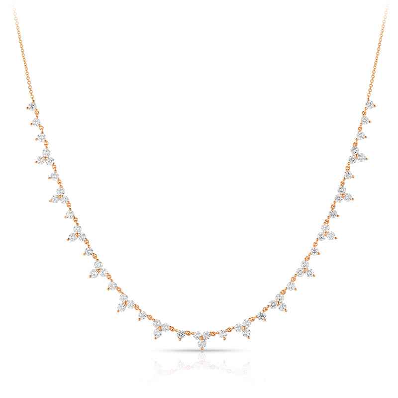 Trio Diamond Necklace - Elegant Three-Stone Pendant for Timeless Style