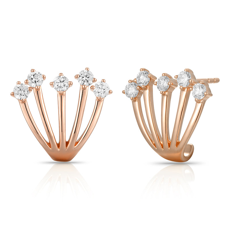 Round Diamond Claw Earrings - Kindspark