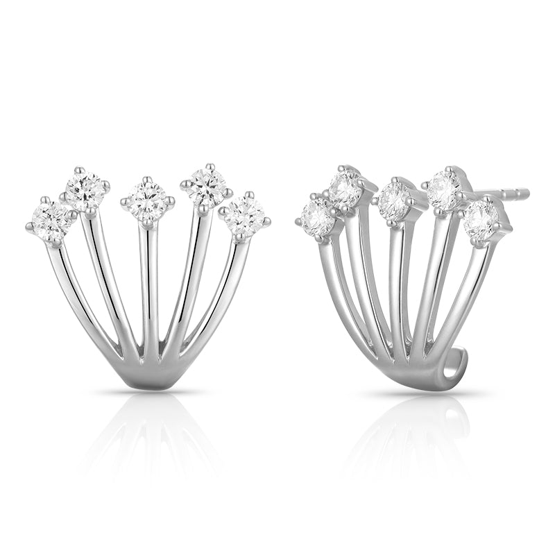 Round Diamond Claw Earrings - Kindspark