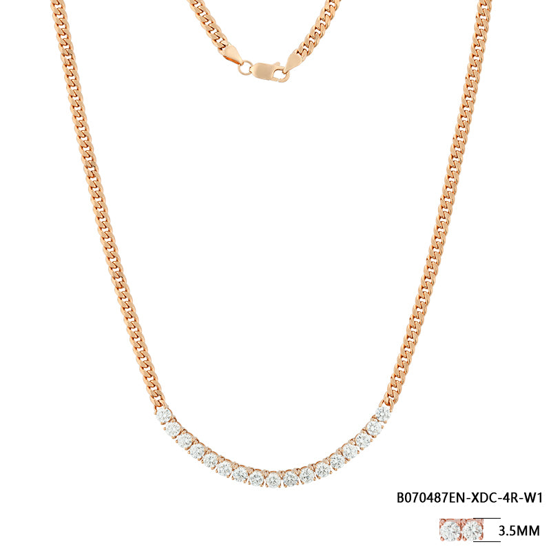 Elegant Round Diamond Link Necklace - Kindspark
