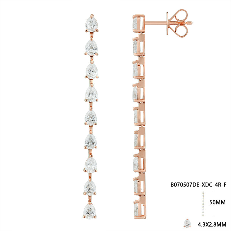 Luxe Pear-Shaped Diamond Drop Earrings - Kindspark