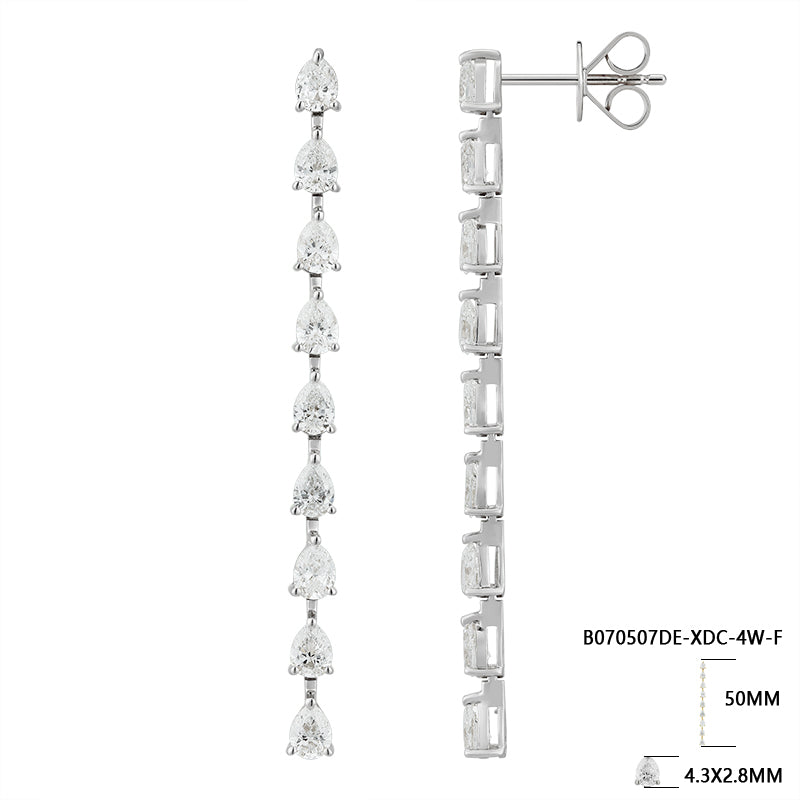 Luxe Pear-Shaped Diamond Drop Earrings - Kindspark