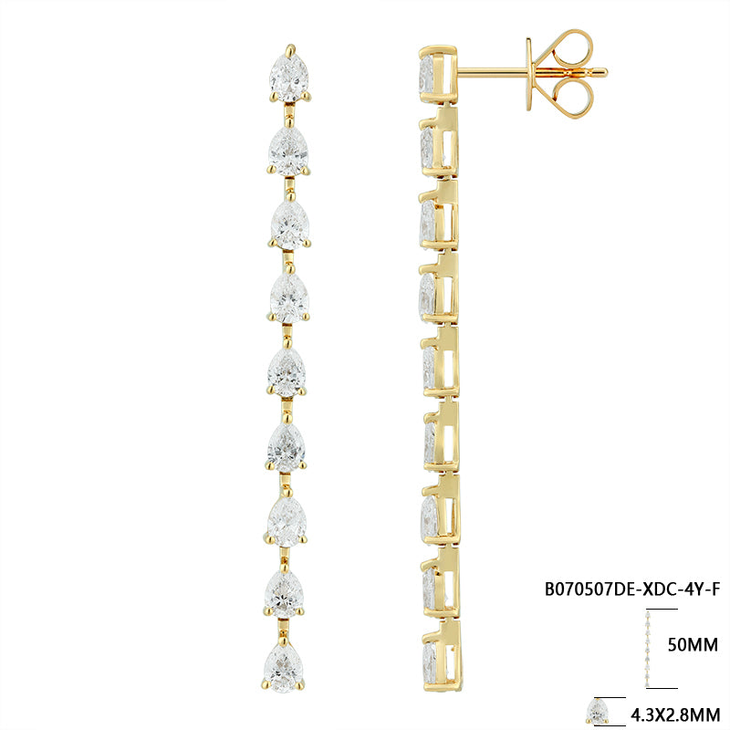 Luxe Pear-Shaped Diamond Drop Earrings - Kindspark