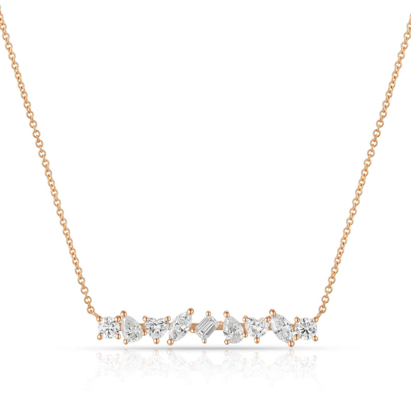 Multi-Shape Brilliant Cut Diamond Necklace for Elegant Style