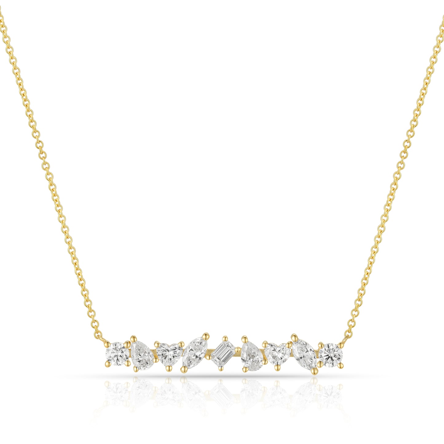Multi-shape Brilliant Cut Diamond Necklace - Kindspark