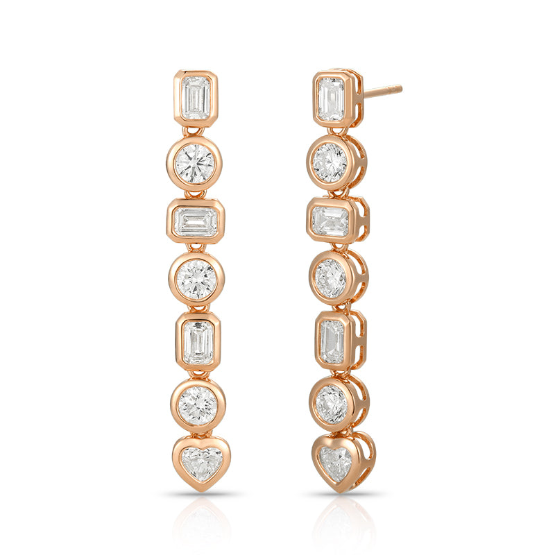 Bezel set multi stone drop earrings - Kindspark