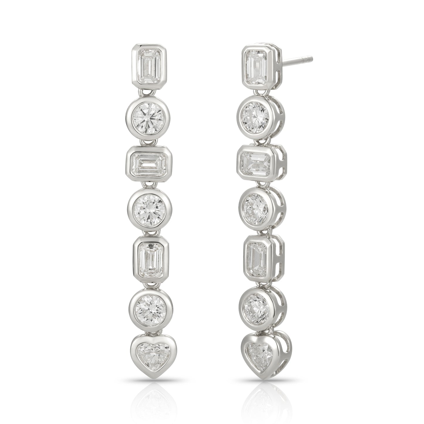 Bezel set multi stone drop earrings - Kindspark