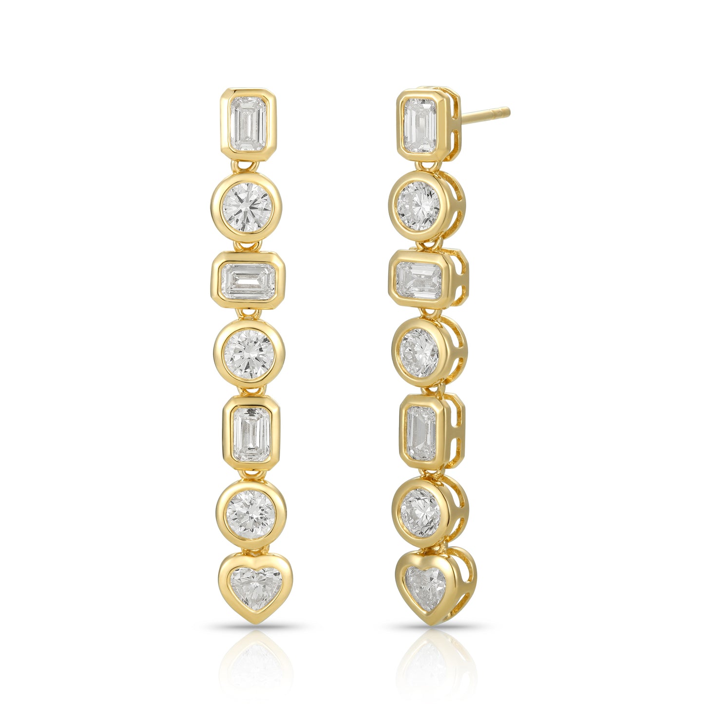 Bezel set multi stone drop earrings - Kindspark