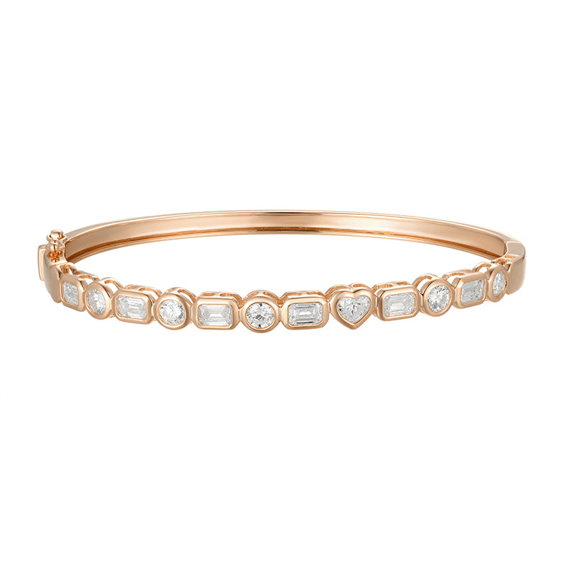 Multi-shape Brilliant Cut Diamond Bangle - Kindspark