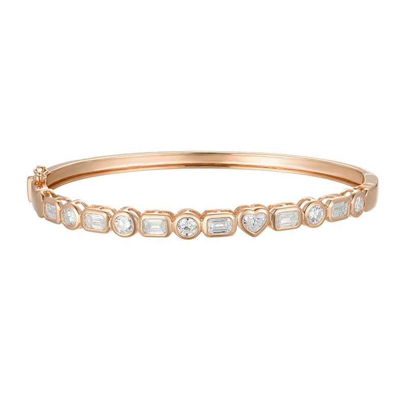 Multi-Shape Diamond Bangle – Exquisite Elegance for Every Occasion