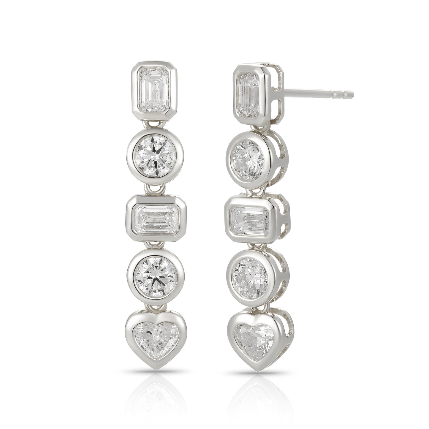 Bezel set multi stone drop earrings - Kindspark