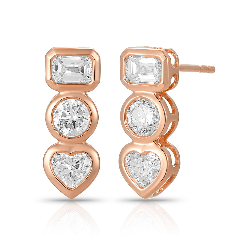 Bezel set multi stone drop earrings - Kindspark