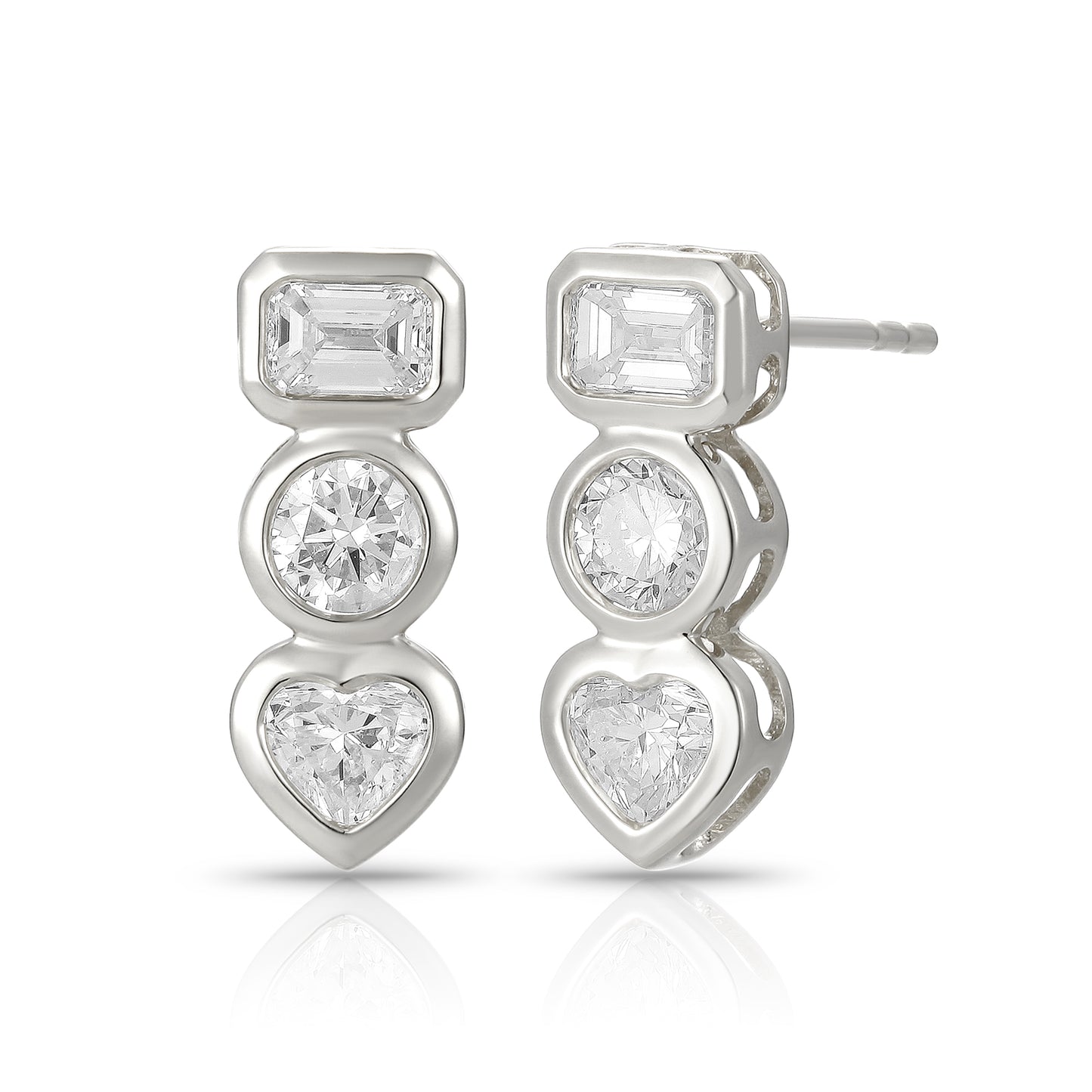 Bezel set multi stone drop earrings - Kindspark