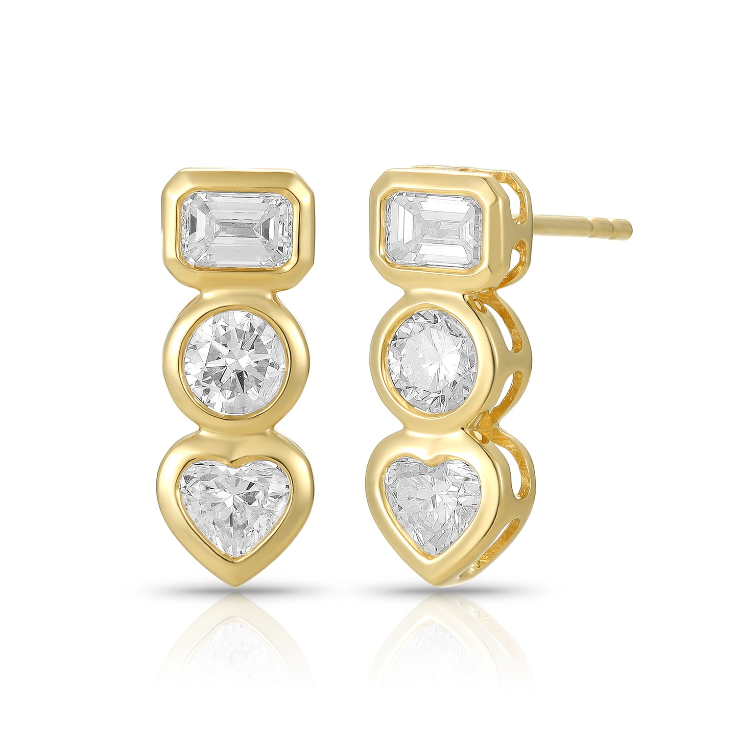 Bezel set multi stone drop earrings - Kindspark