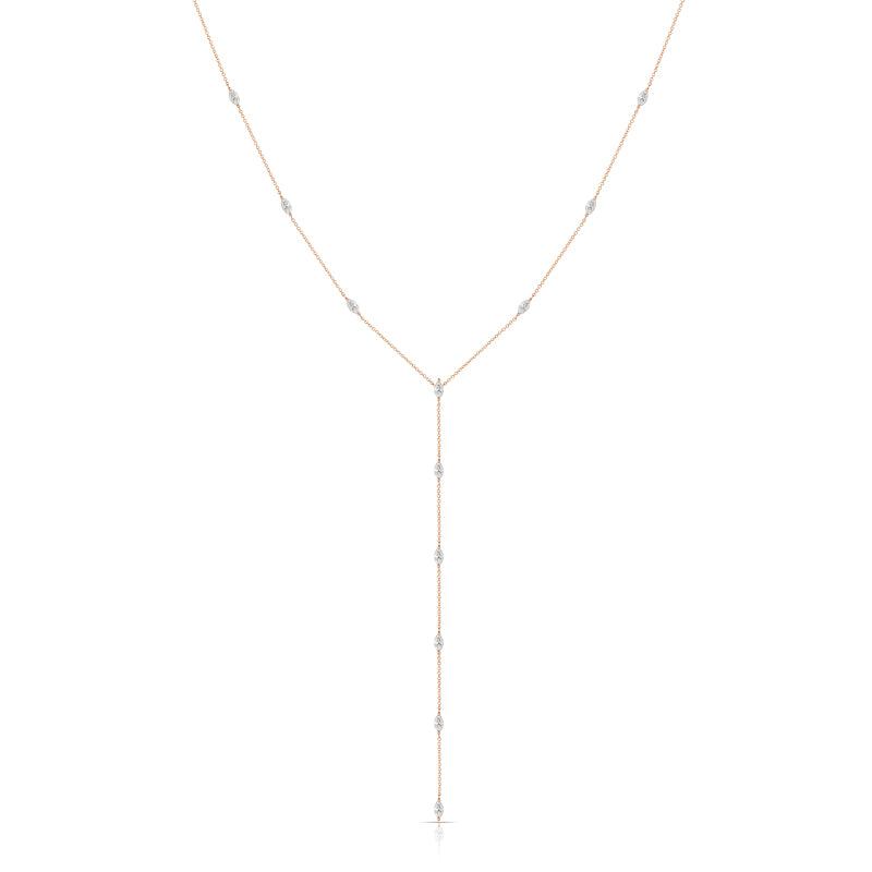 Lariat Necklace - Marquise Cut Diamond - Kindspark