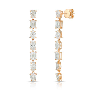 Drop Earring with mixed cut diamond - Kindspark