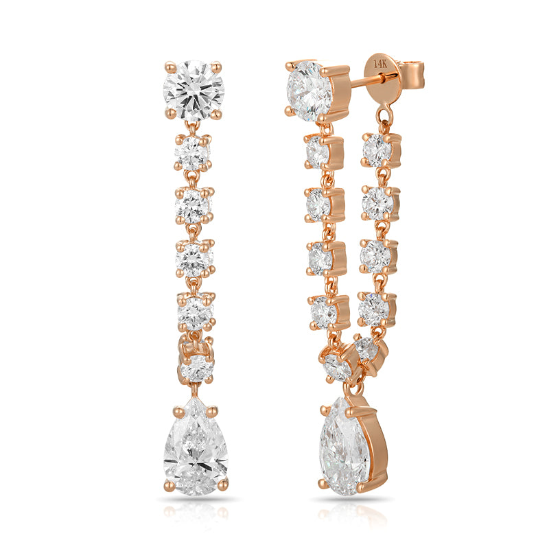 Drop Earring with Pear Shape Main Stone - Kindspark