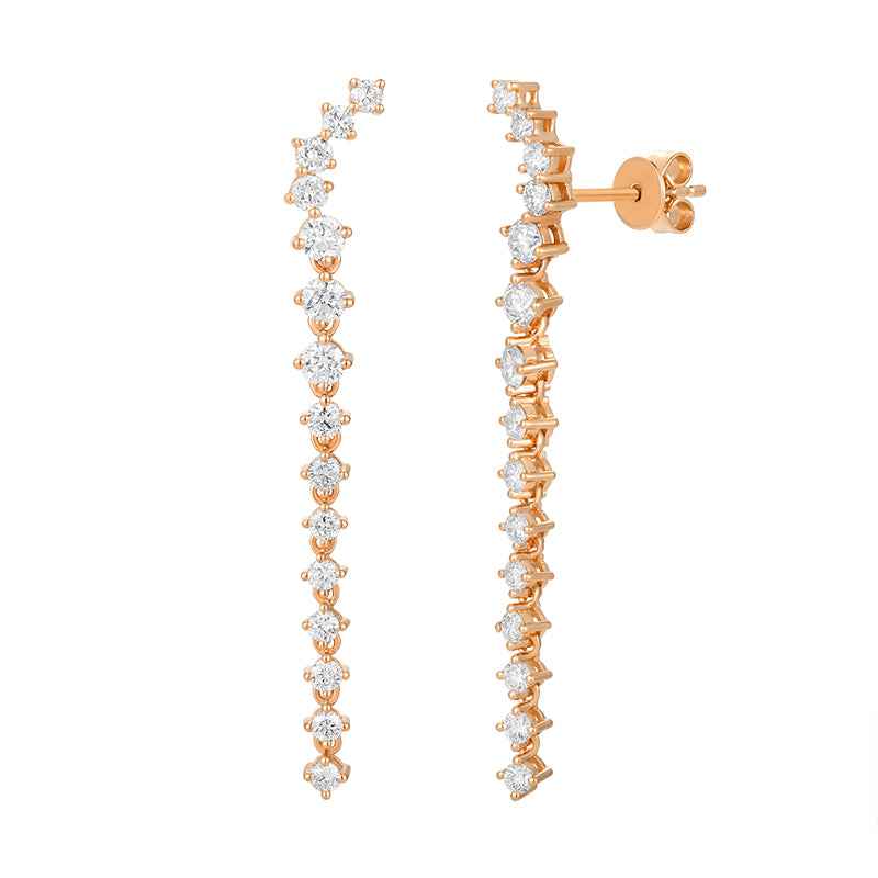 Round Brilliant Drop Earrings