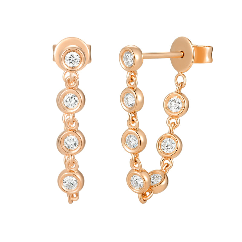 Round Brilliant Drop Earring