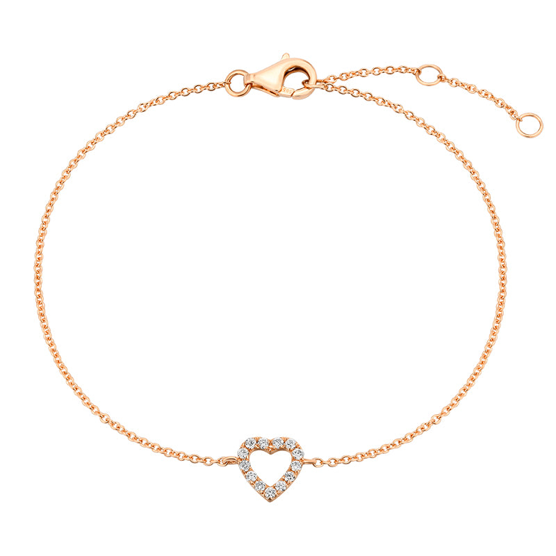 Pave Diamond Bracelet -Heart - Kindspark