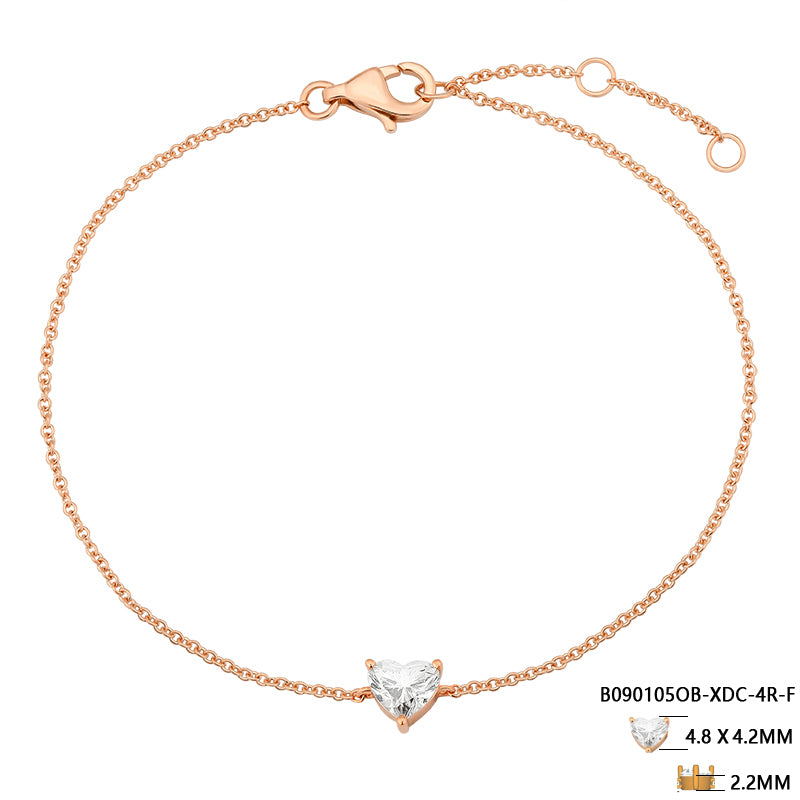 Heart Shape Diamond Bracelet - Kindspark