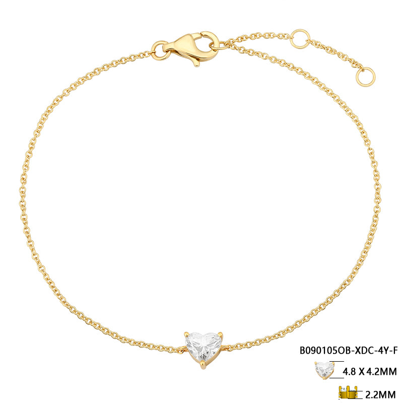 Heart Shape Diamond Bracelet - Kindspark