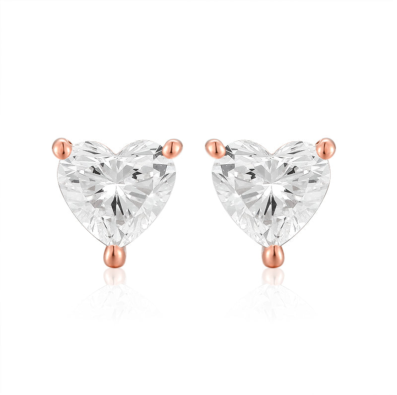 Classic Heart Cut Stud Earrings - Kindspark