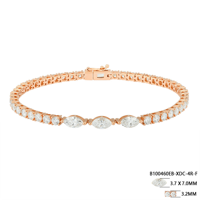 Tennis Bracelet, Marquise and Round Diamond - Kindspark