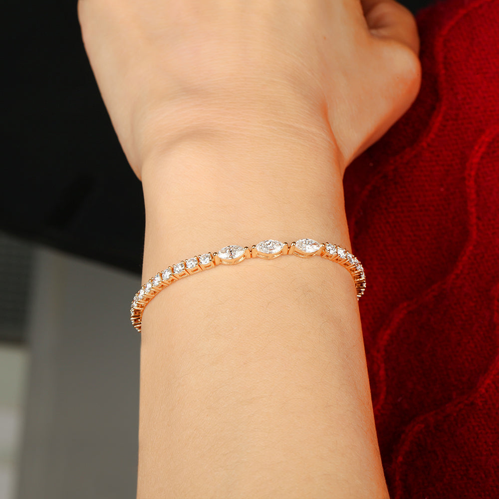 Tennis Bracelet, Marquise and Round Diamond - Kindspark