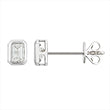 Bezel-Set Emerald Shape Diamond Stud Earrings - Kindspark