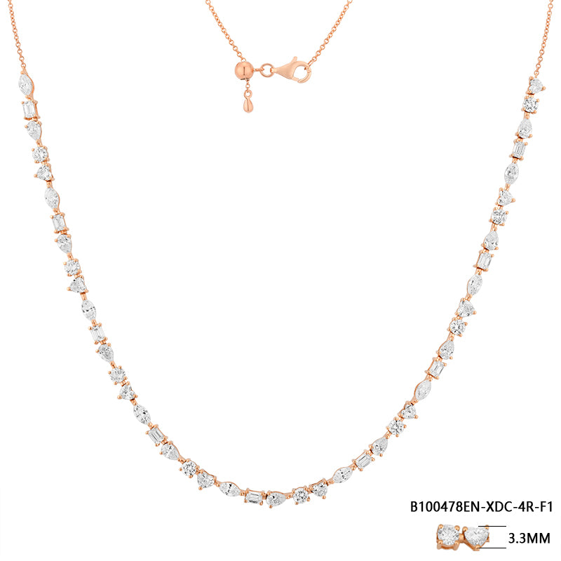 Half-Length Mixed-Cut Diamond Necklace - Kindspark