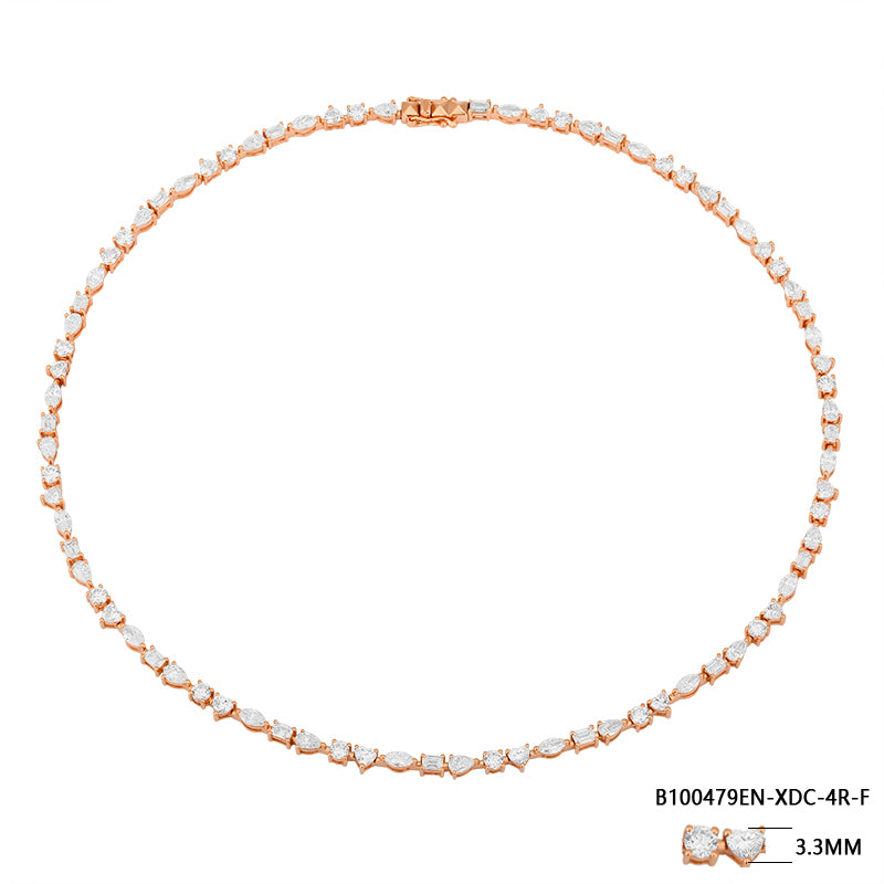Full-Length Mixed-Cut Diamond Necklace - Kindspark