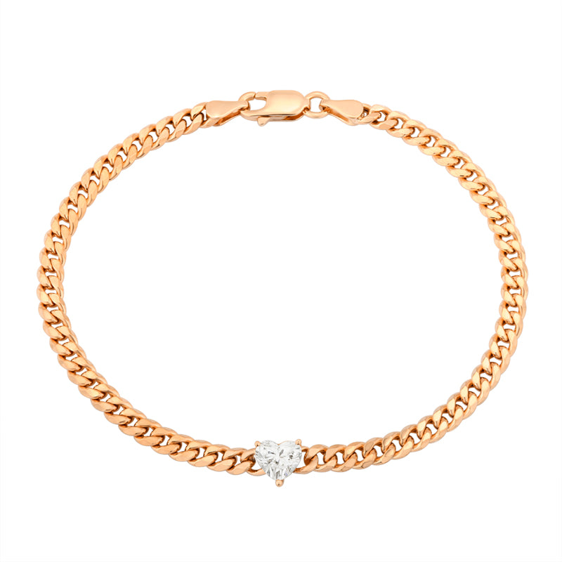 Snake Chain Bracelet - Heart