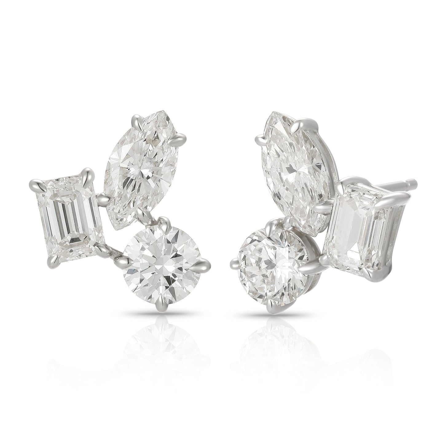 Mixed Cut Diamond Stud Earrings - Kindspark