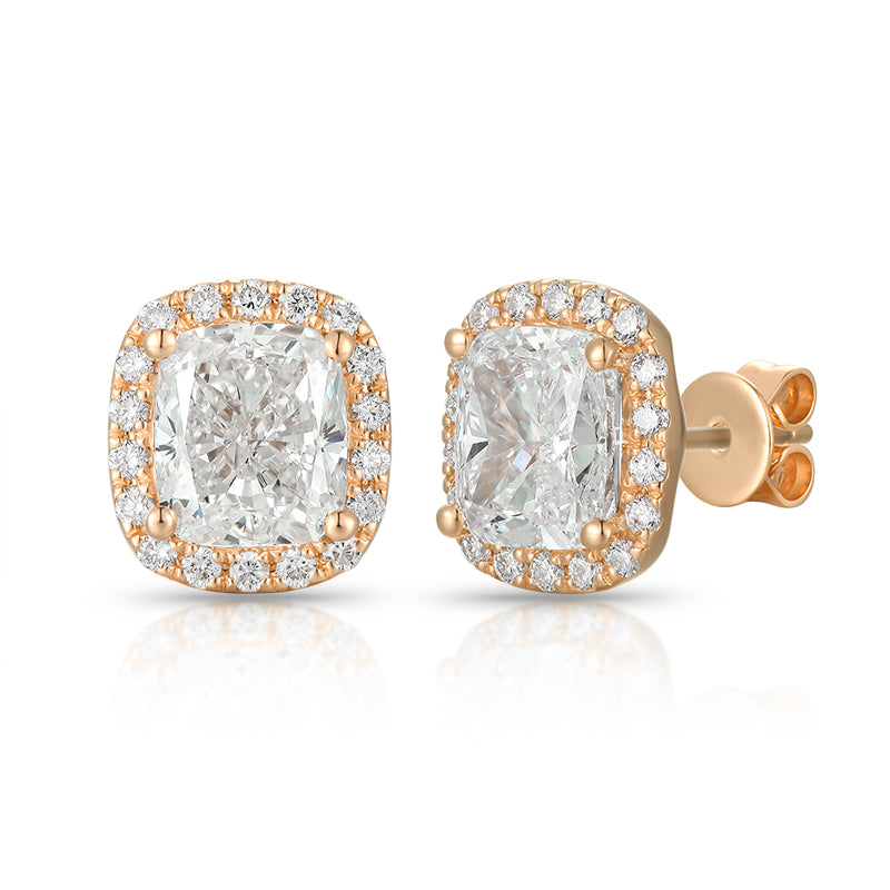Cushion Diamond Stud Earrings - Kindspark